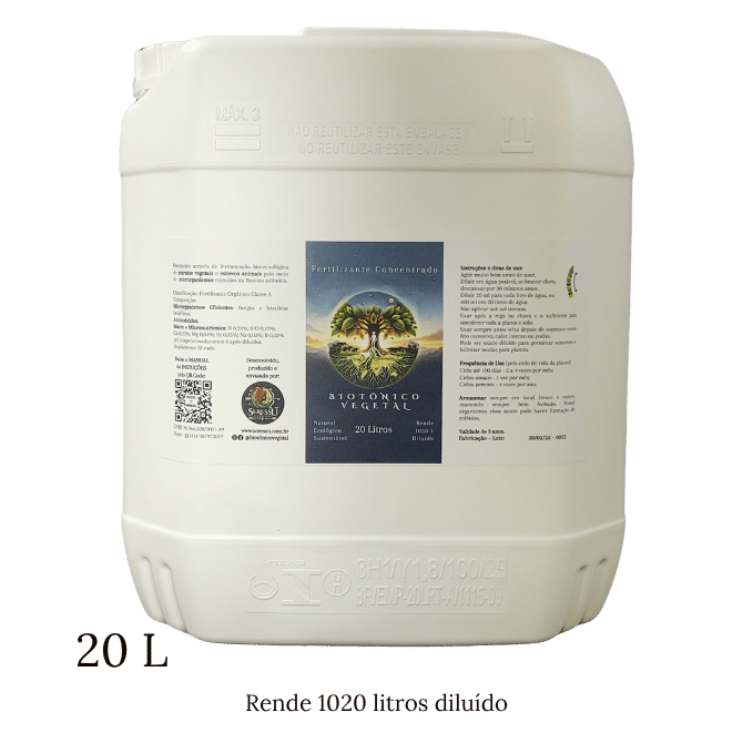 biotônico vegetal embalagem 20l escrita