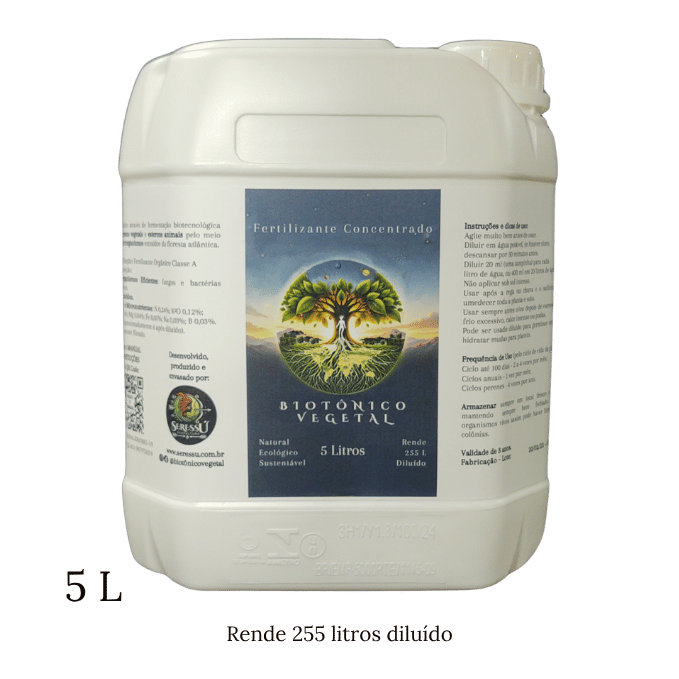 biotônico vegetal embalagem 5l escrita